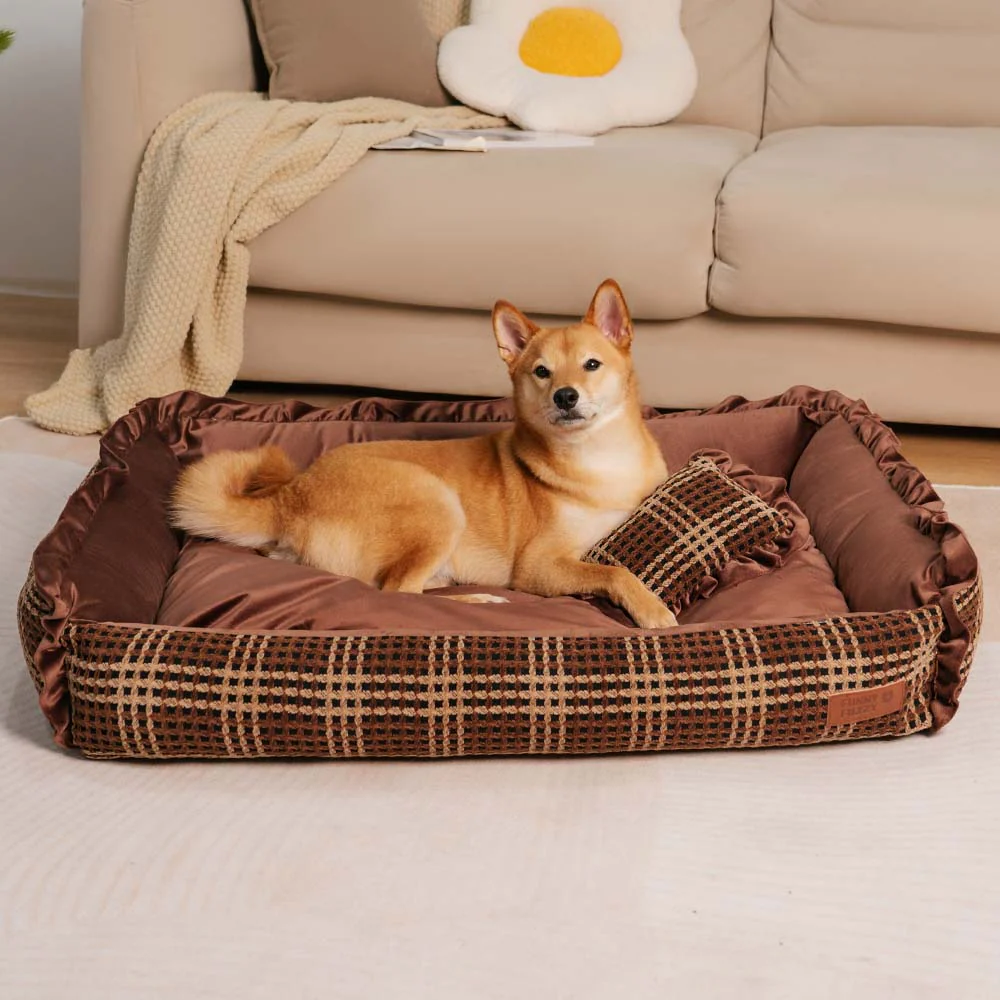 Classic Luxury Floral Washable Cosy Bolster Dog Pillow Bed- Bliss Napper - Image 5