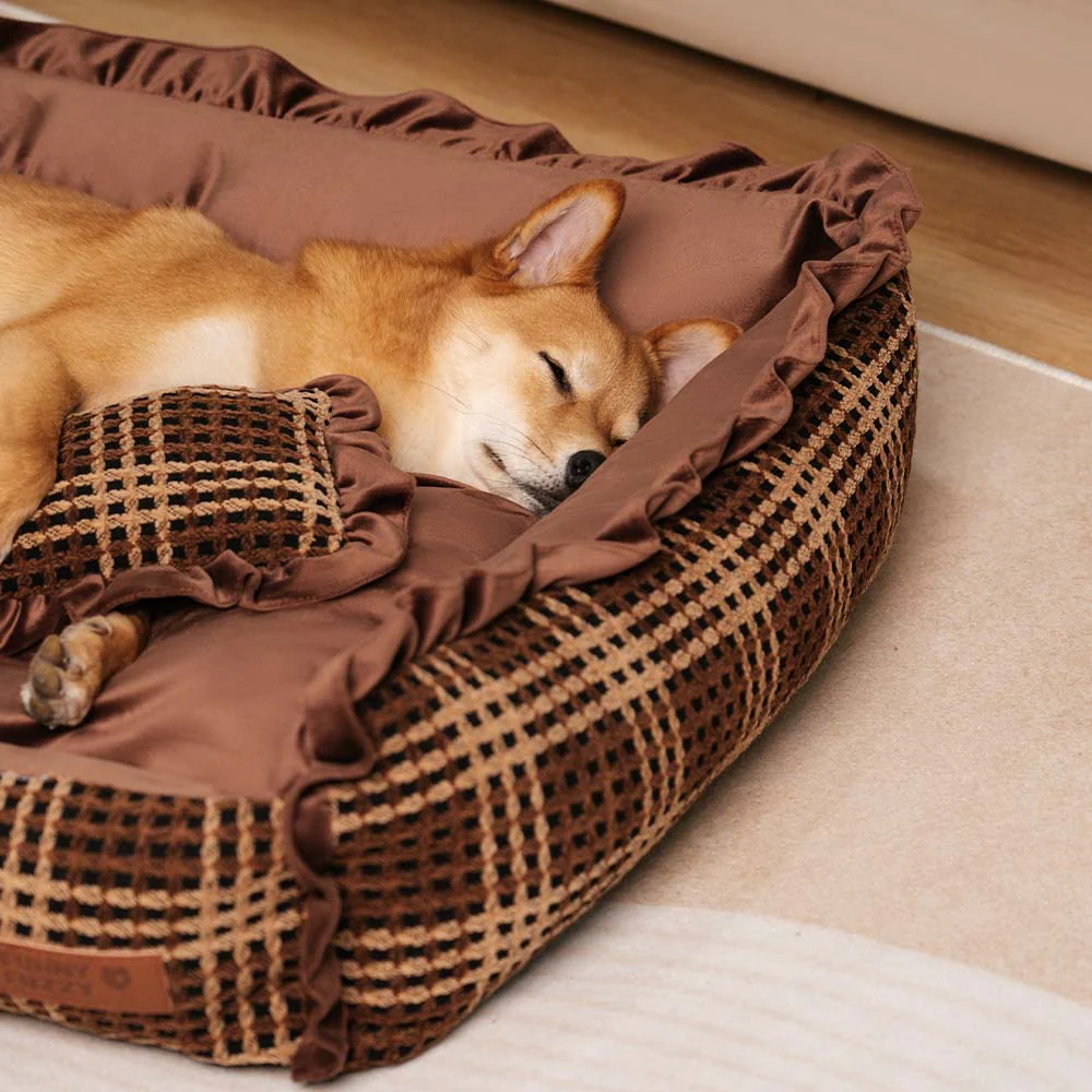 Classic Luxury Floral Washable Cosy Bolster Dog Pillow Bed- Bliss Napper - Image 6