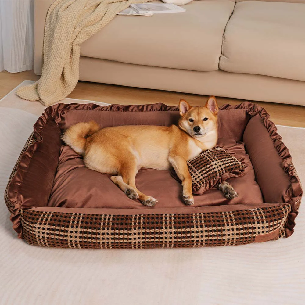 Classic Luxury Floral Washable Cosy Bolster Dog Pillow Bed- Bliss Napper - Image 8