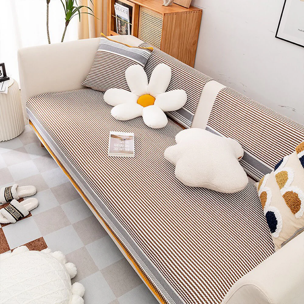 Classic Natural Cotton Linen Breathable Couch Cover - Image 11