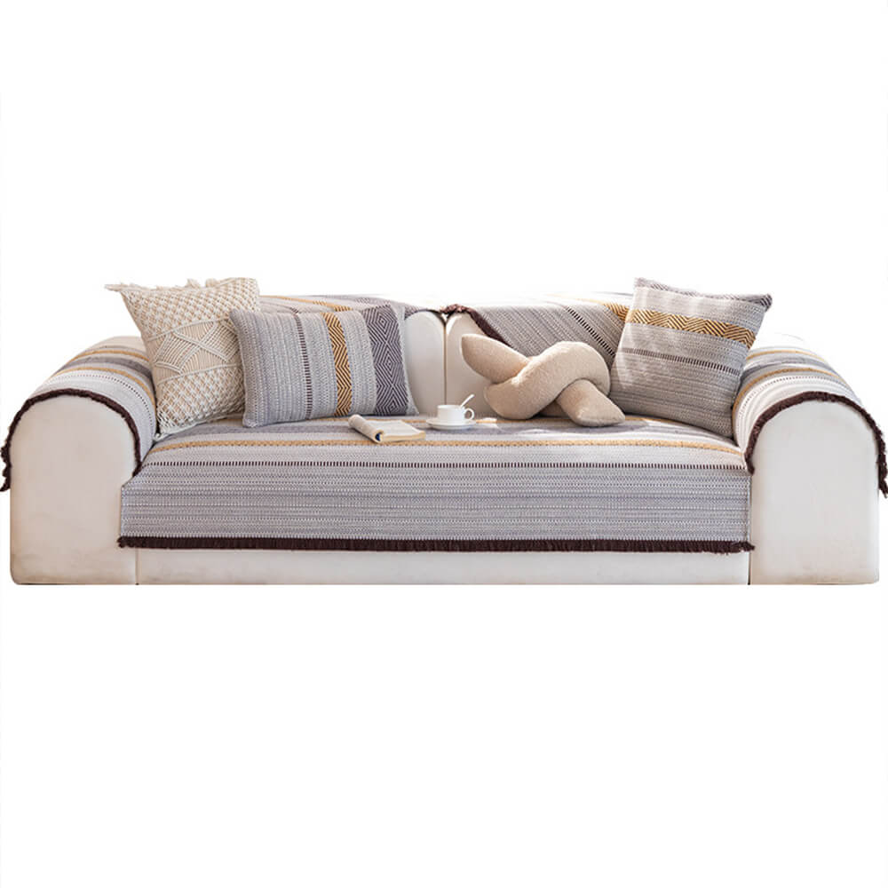 Classic Natural Cotton Linen Breathable Couch Cover - Image 9