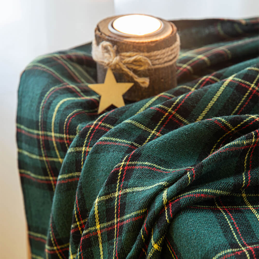 Classic Plaid Christmas Decorative Semi-Blackout Curtains - Image 3