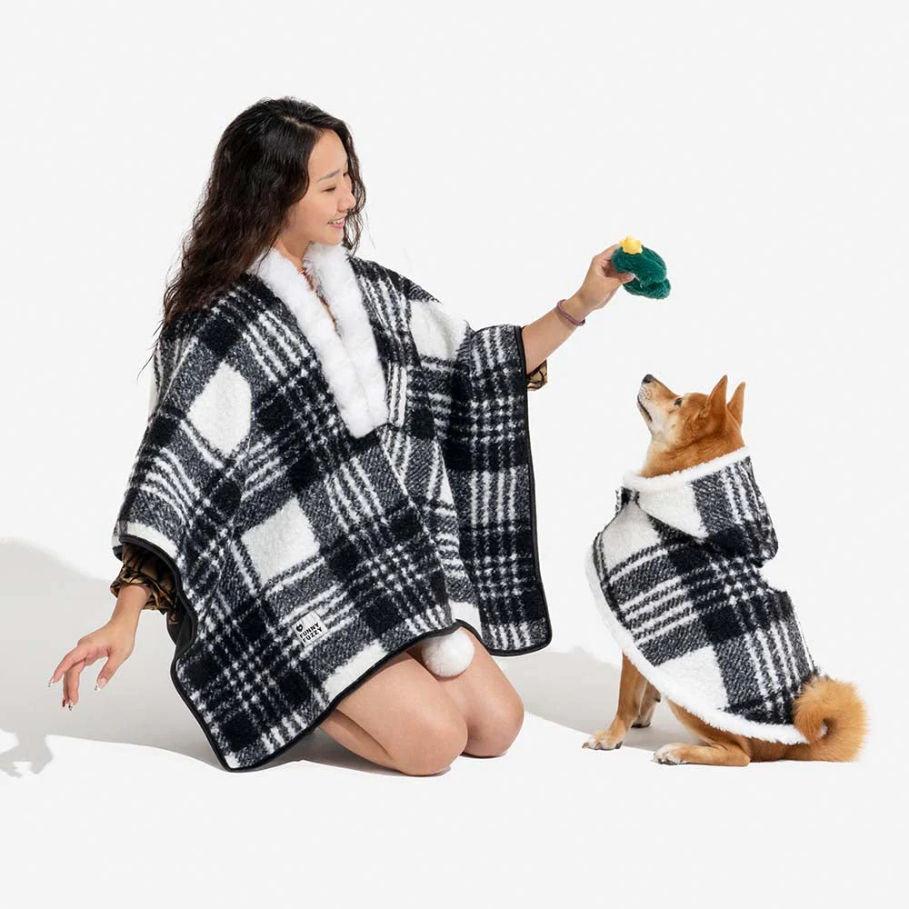 Classic Plaid Warmth Human & Dog Poncho - Festive Companions - Image 10