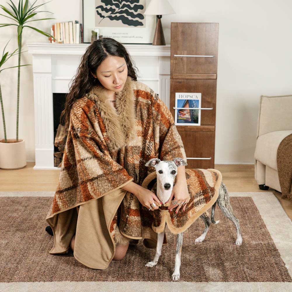 Classic Plaid Warmth Human & Dog Poncho - Festive Companions - Image 14
