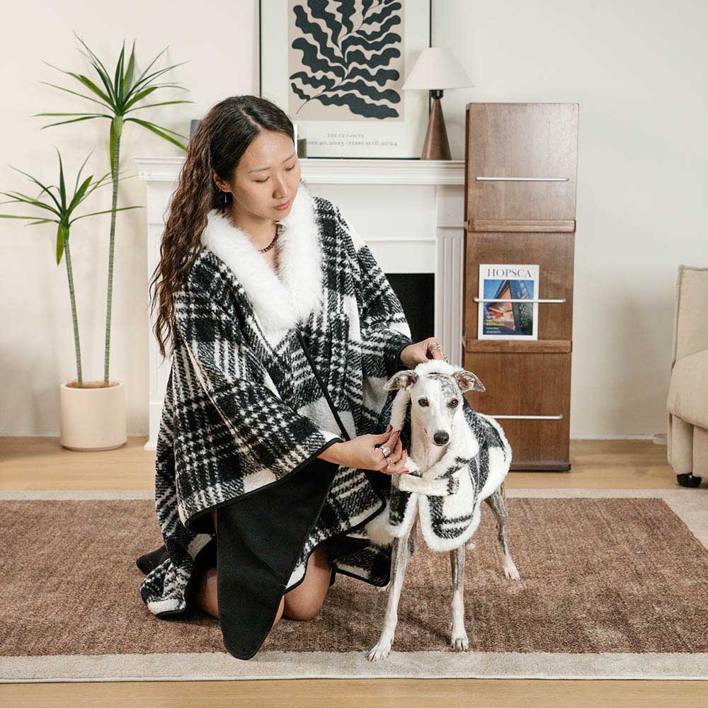 Classic Plaid Warmth Human & Dog Poncho - Festive Companions - Image 19