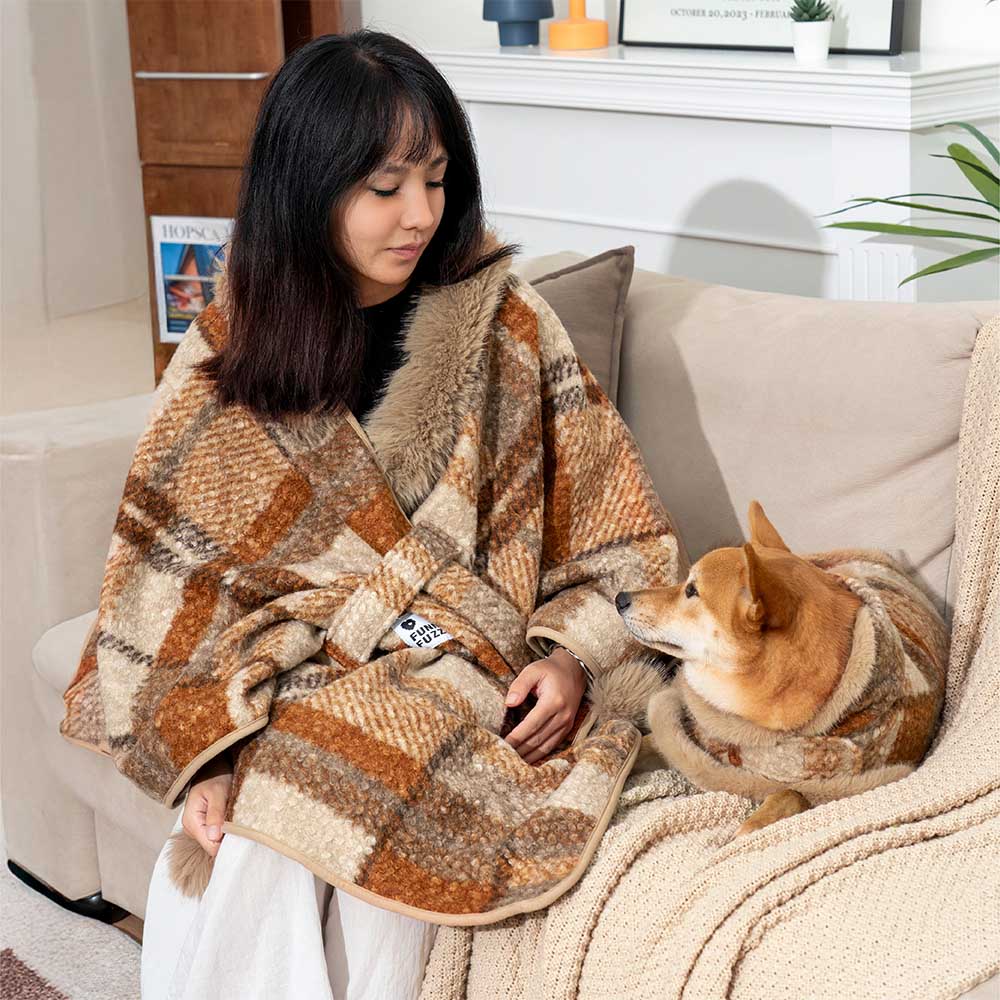 Classic Plaid Warmth Human & Dog Poncho - Festive Companions - Image 31
