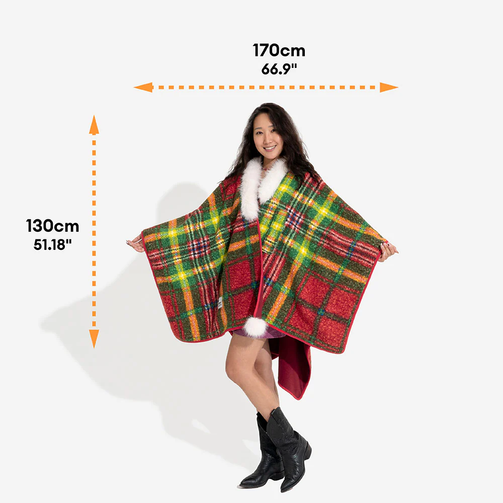 Classic Plaid Warmth Human & Dog Poncho - Festive Companions - Image 36