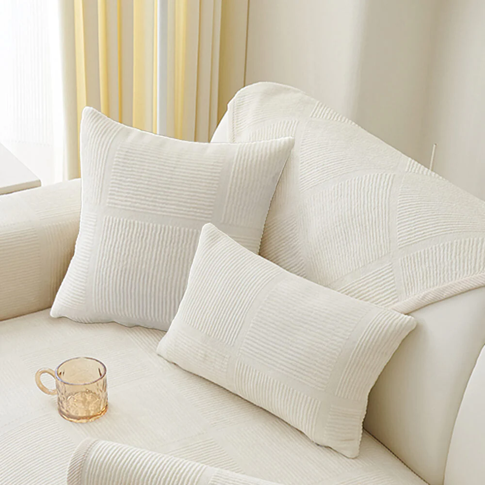 Classic Striped Square Plush Couch Cover - Image 12