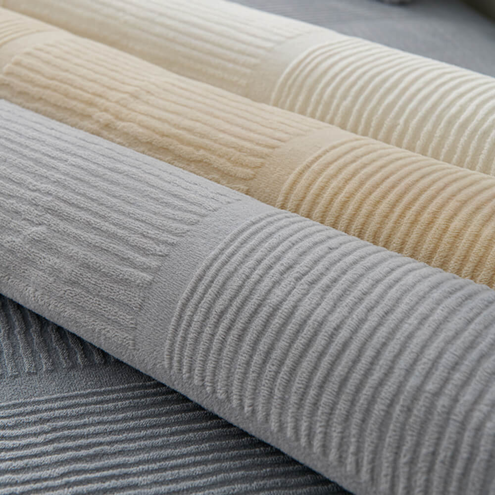 Classic Striped Square Plush Couch Cover - Image 5