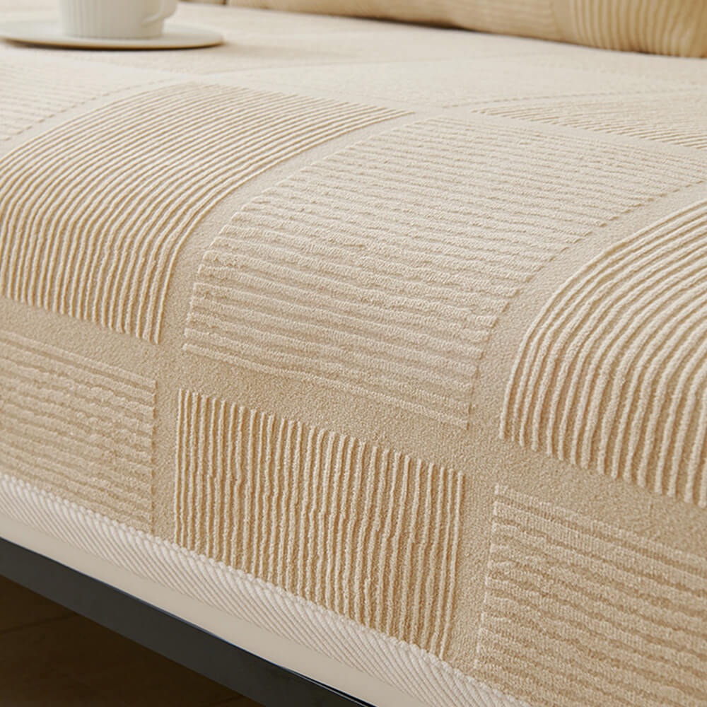 Classic Striped Square Plush Couch Cover - Image 6