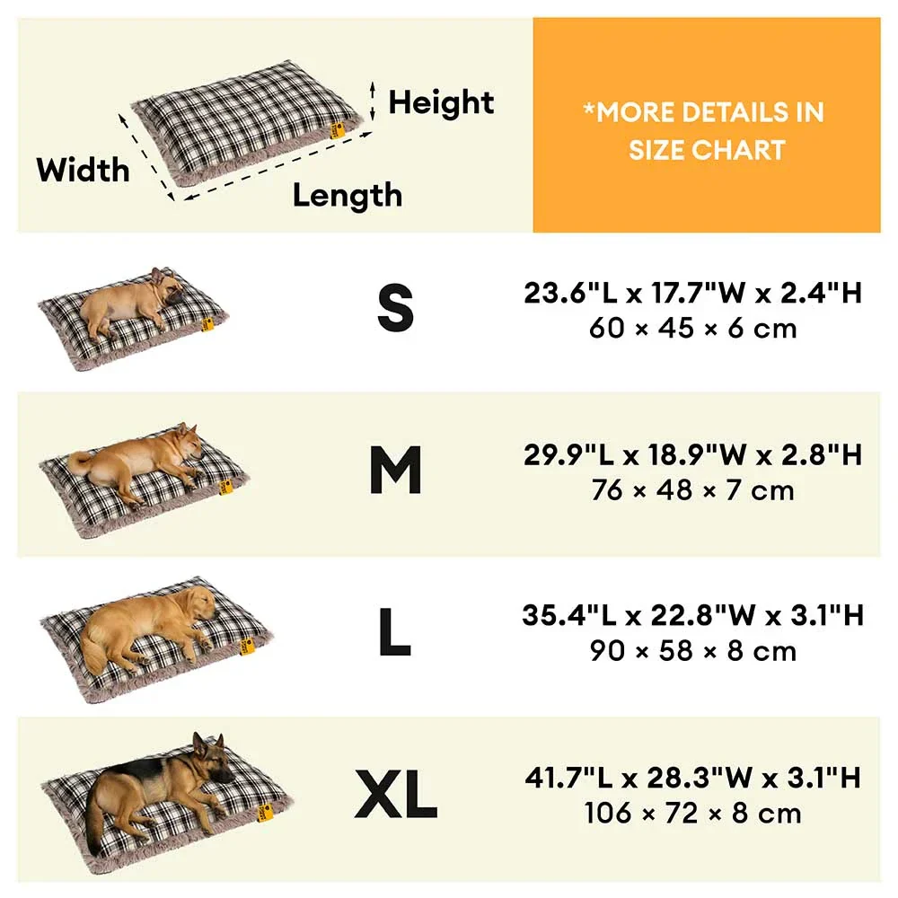 Classical Plaid Dual-Sided Removable Plush Calming Dog Mat - Image 7