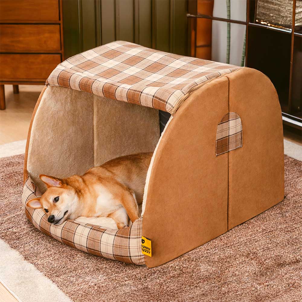 Classical Plaid House Orthopaedic Dog Bed - Warm Retreat - Image 3