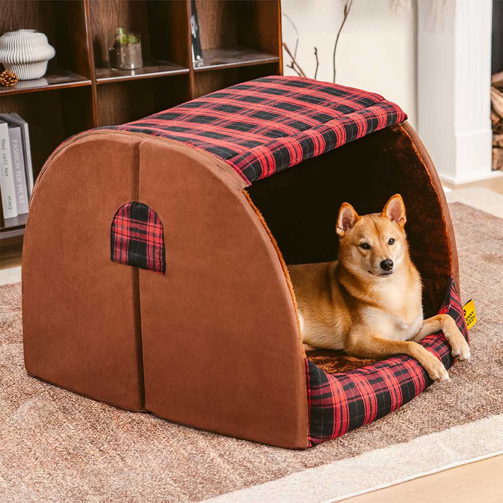 Classical Plaid House Orthopaedic Dog Bed - Warm Retreat - Image 5