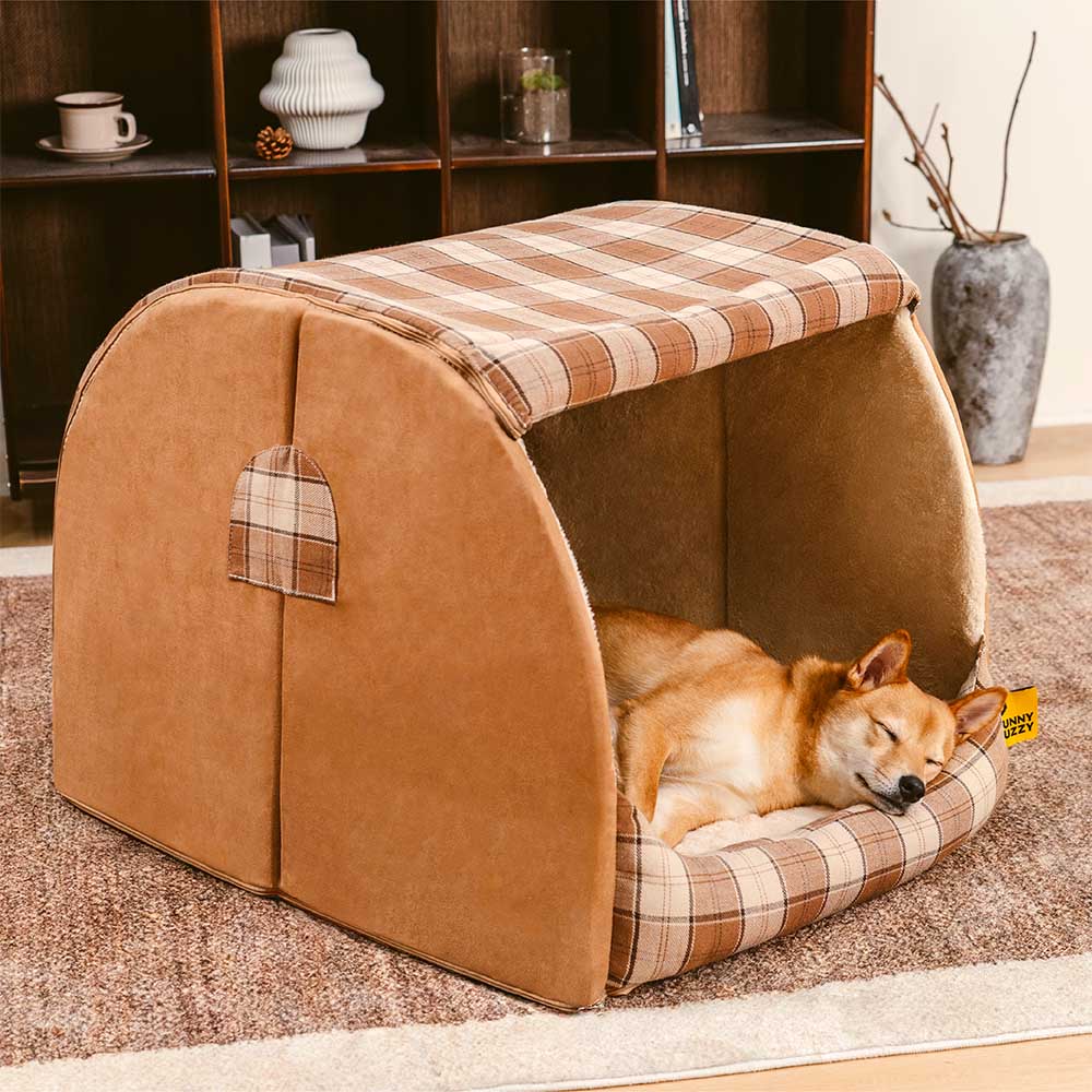 Classical Plaid House Orthopaedic Dog Bed - Warm Retreat - Image 6