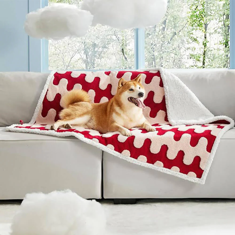 Cloud Flocked Waterproof Multi-Functional Sherpa Dog Blanket - Image 2