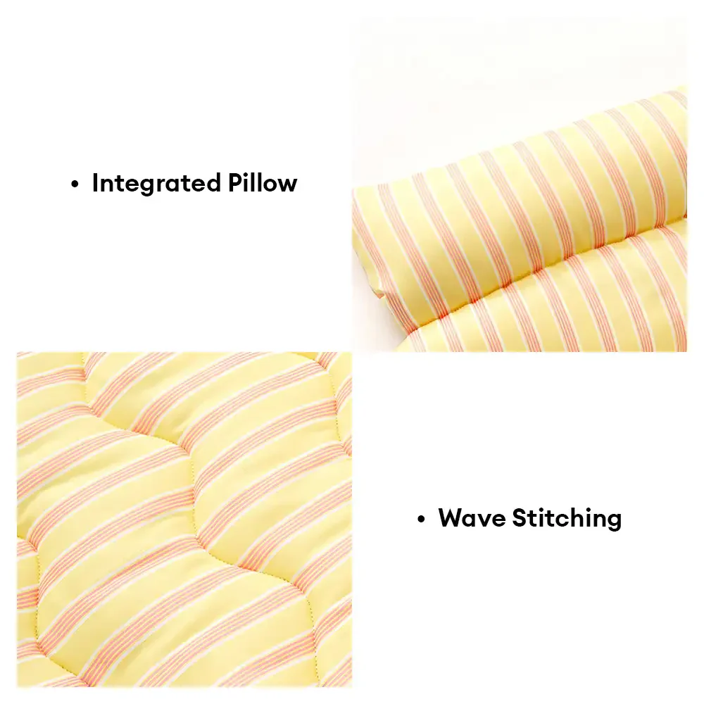 Color-Blocked Striped Breathable Double-Sided Soft Pet Mat - Image 6