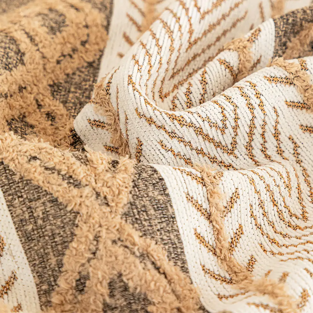 Color-Blocked Striped Chenille Non-Slip Couch Cover - Suitable For All Seasons - Image 9