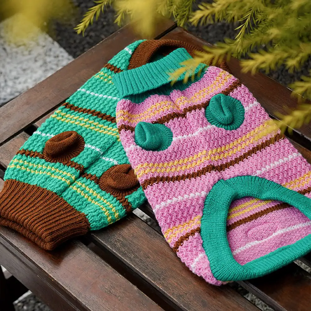 Color Blocked Striped Dachshund Dog Jumper - Image 7