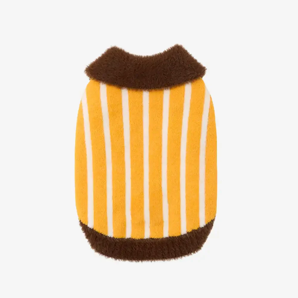 Color Blocked Striped Dachshund Polo Collar Dog Jumper - Image 12