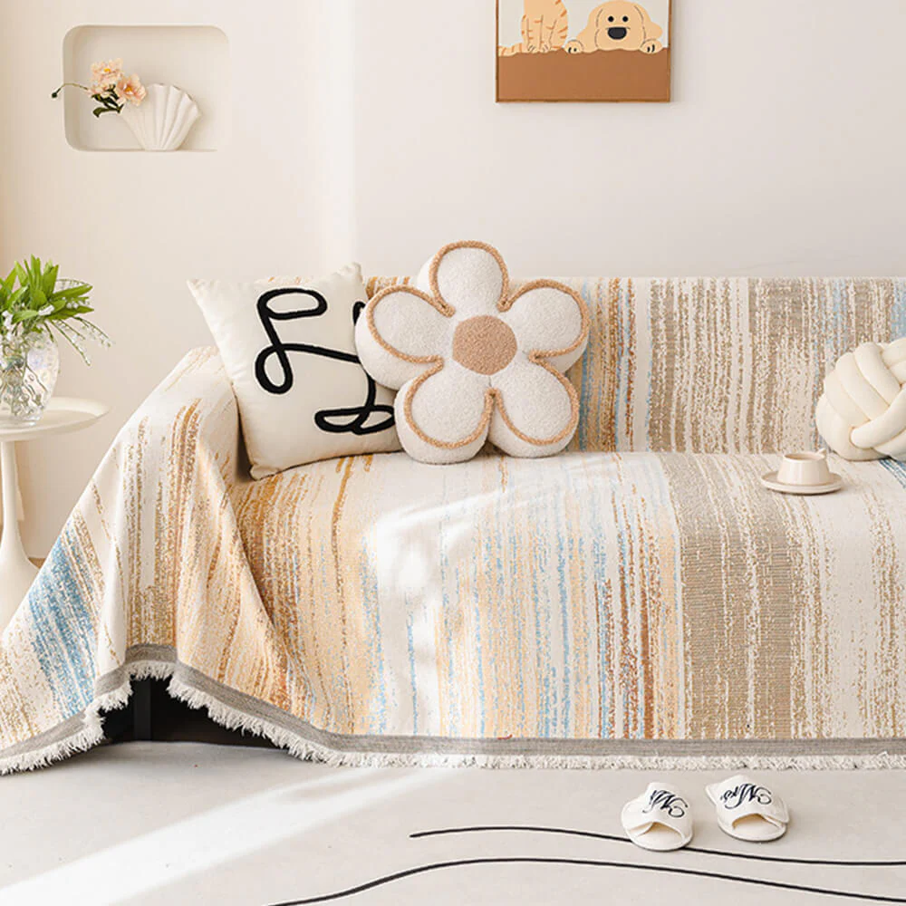 Colorful Rainbow Gradient Full Sofa Drape Throw Couch Cover - Image 11