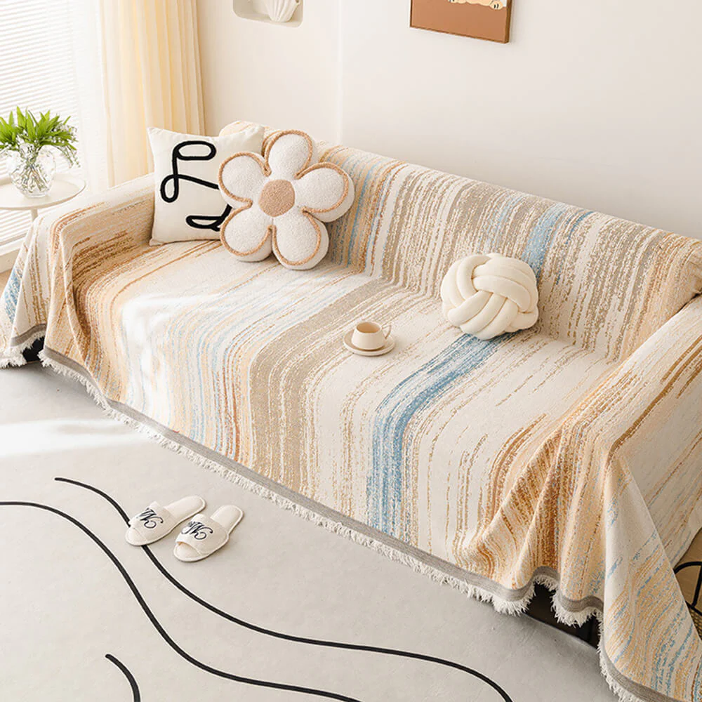 Colorful Rainbow Gradient Full Sofa Drape Throw Couch Cover - Image 3