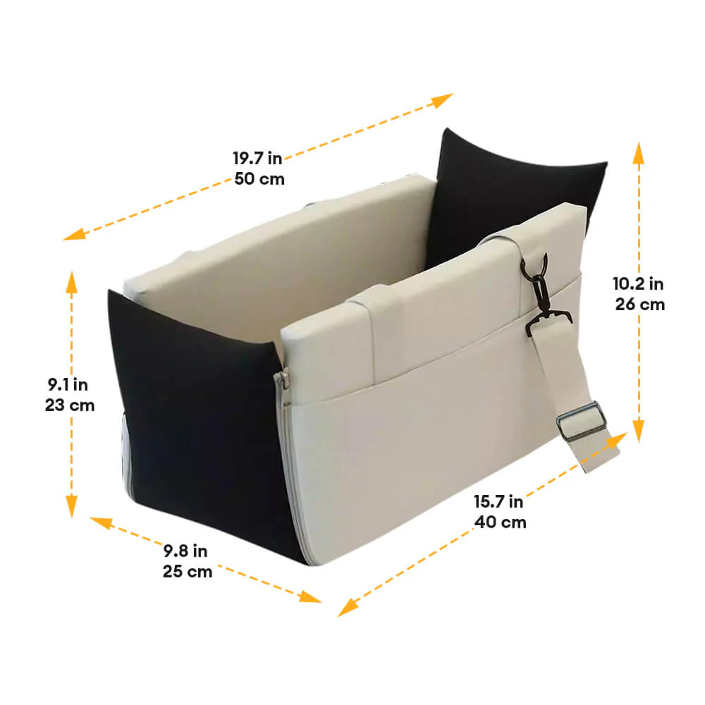 Colour-block Soft Waterproof Portable Car Console Pet Travel Carrier - Image 10