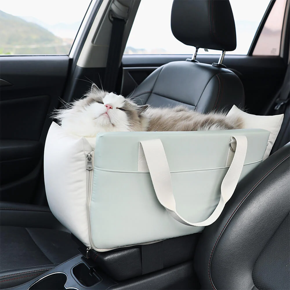 Colour-block Soft Waterproof Portable Car Console Pet Travel Carrier - Image 12