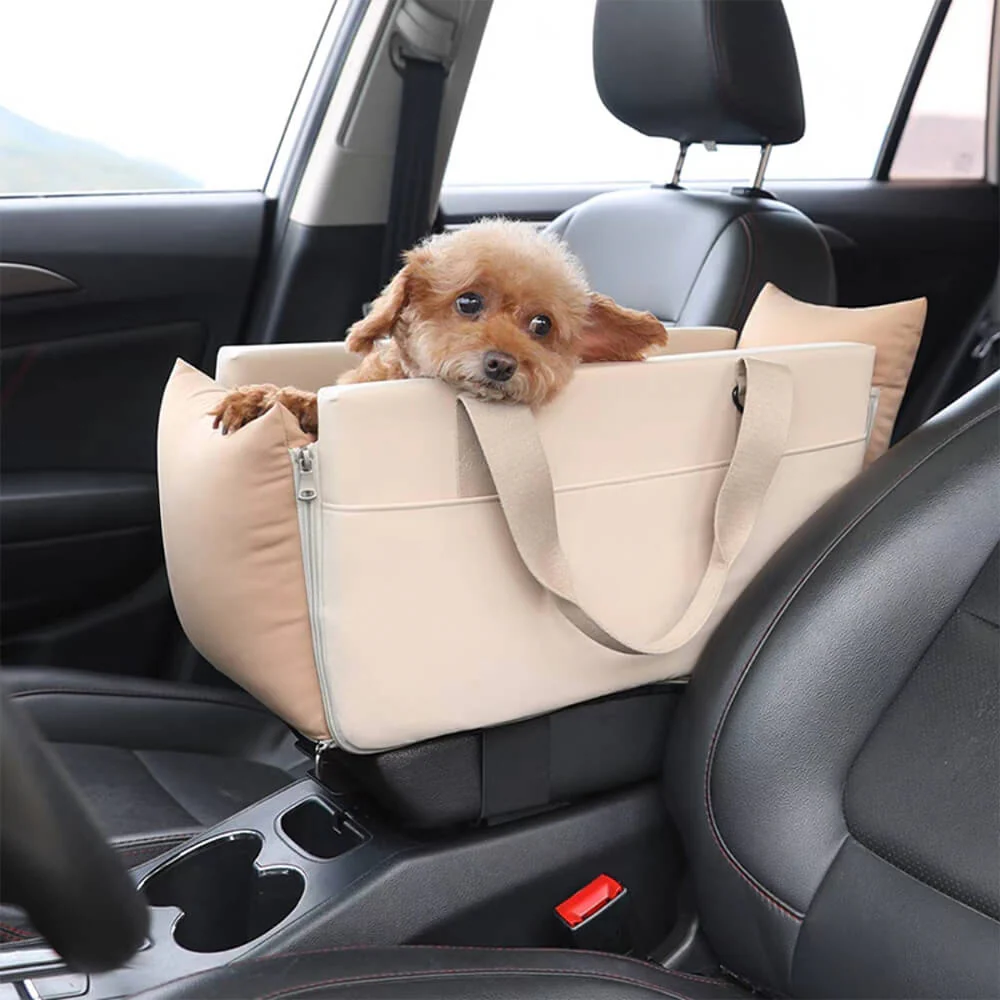 Colour-block Soft Waterproof Portable Car Console Pet Travel Carrier - Image 14