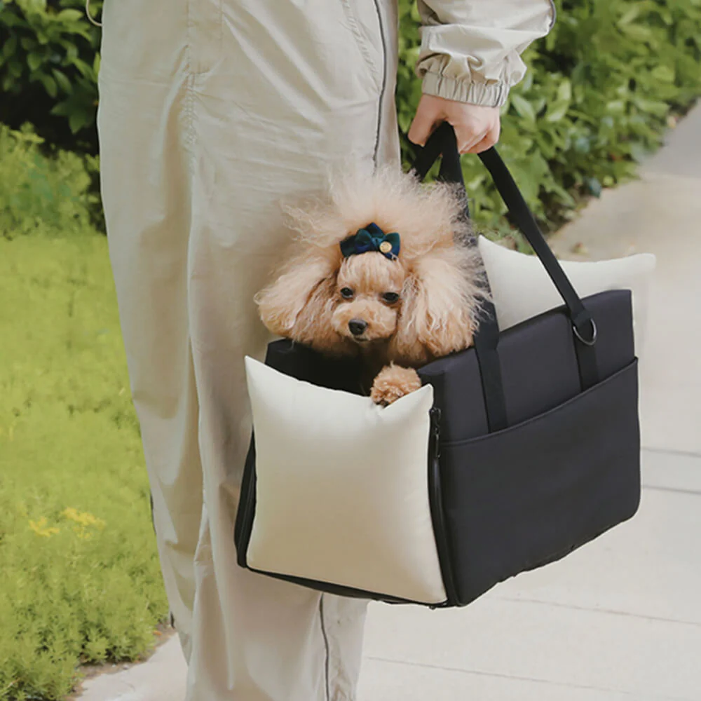 Colour-block Soft Waterproof Portable Car Console Pet Travel Carrier - Image 3