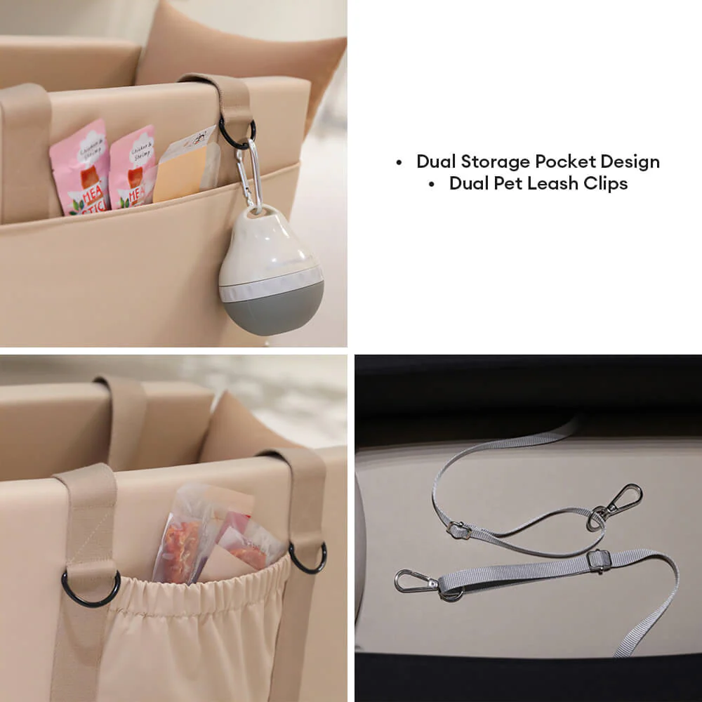 Colour-block Soft Waterproof Portable Car Console Pet Travel Carrier - Image 6