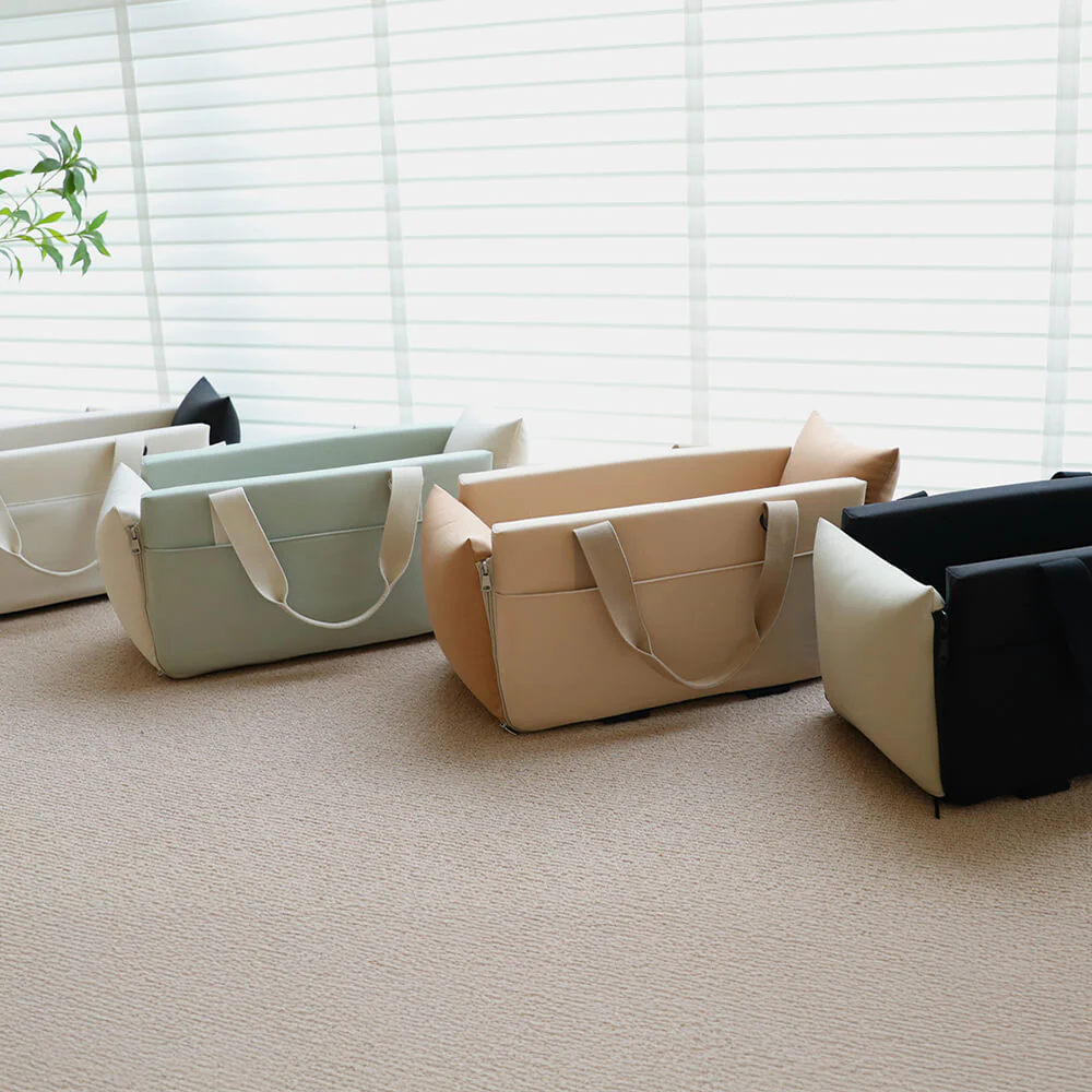 Colour-block Soft Waterproof Portable Car Console Pet Travel Carrier - Image 9