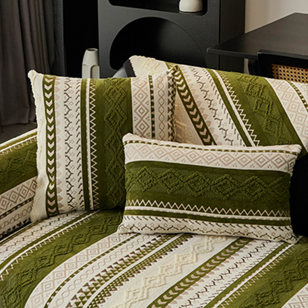 Colour-block Woven Suede Soft Skin-Friendly Anti-Skid Couch Cover - Image 8
