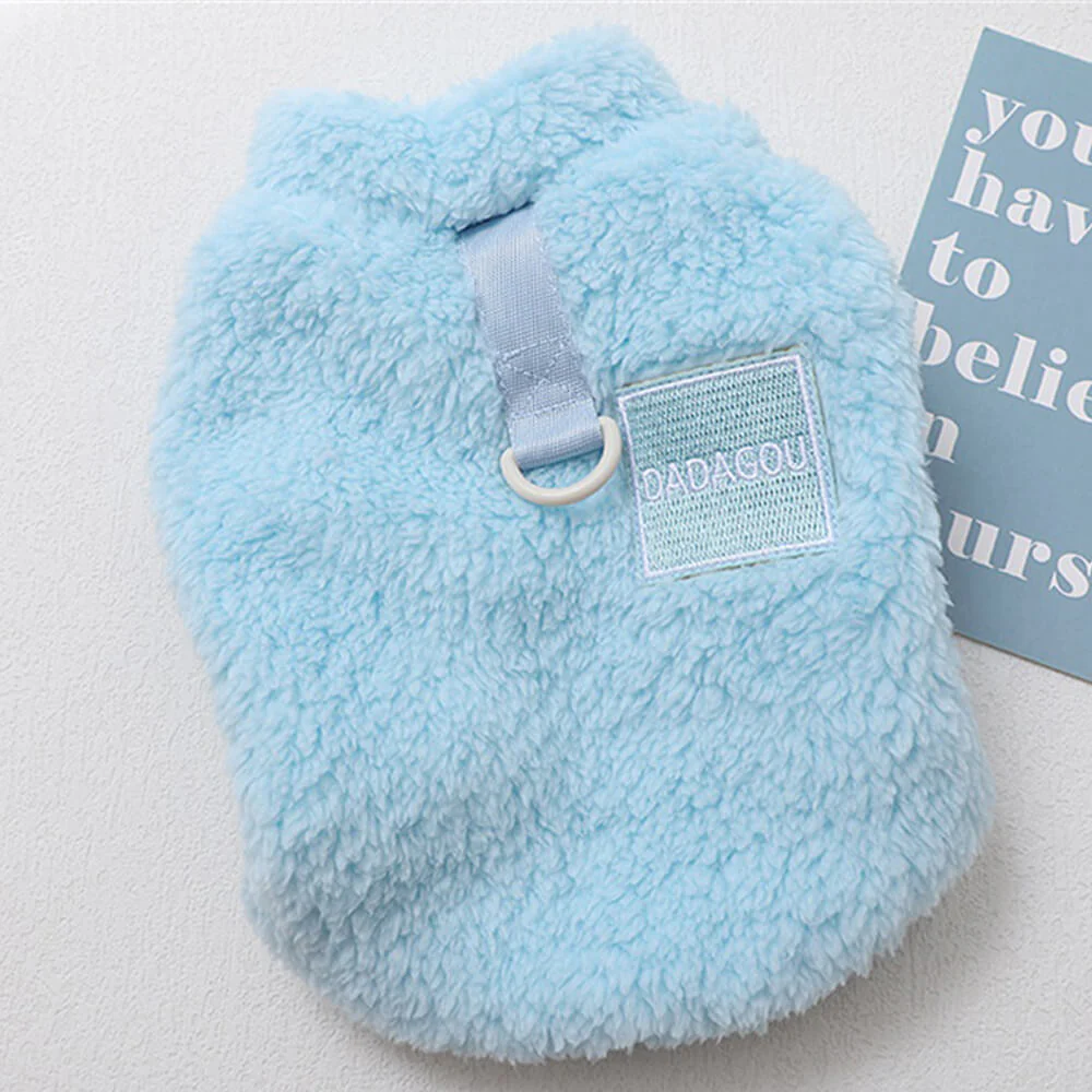 Comfortable and Stylish Fuzzy Dog Vest - Perfect for Winter Walks - Image 10