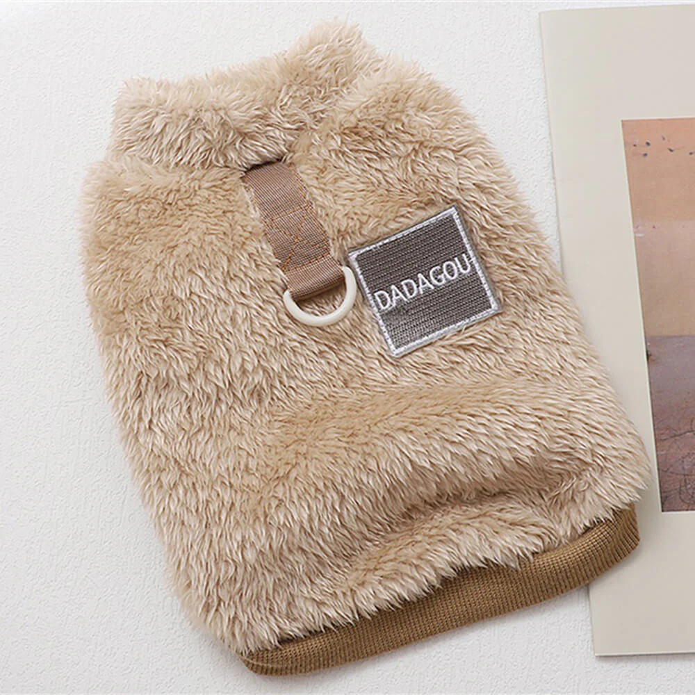 Comfortable and Stylish Fuzzy Dog Vest - Perfect for Winter Walks - Image 12
