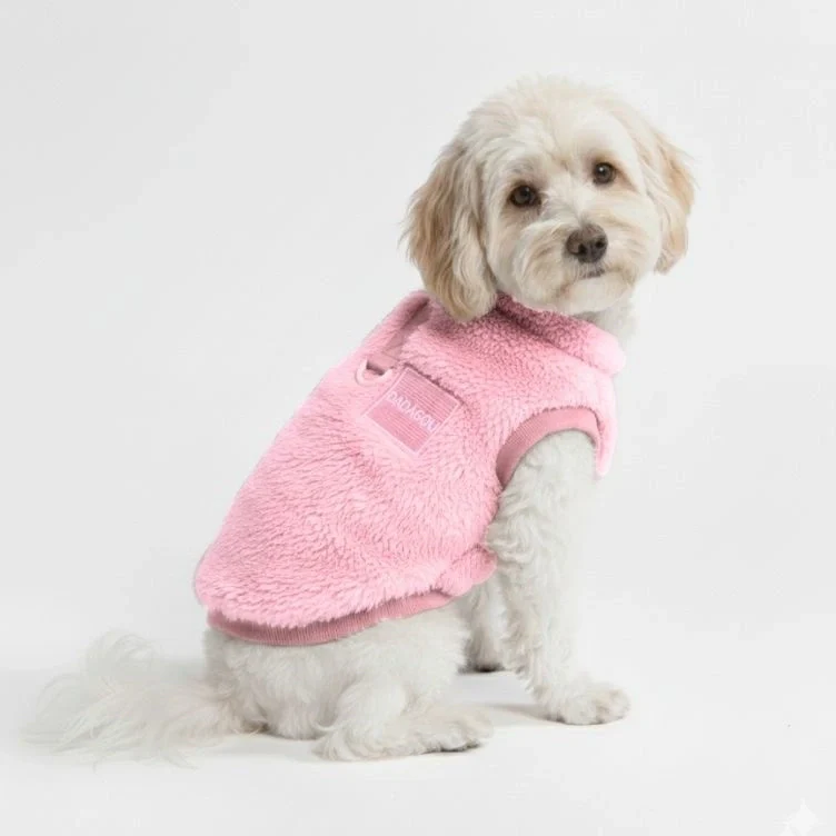 Comfortable and Stylish Fuzzy Dog Vest - Perfect for Winter Walks - Image 2