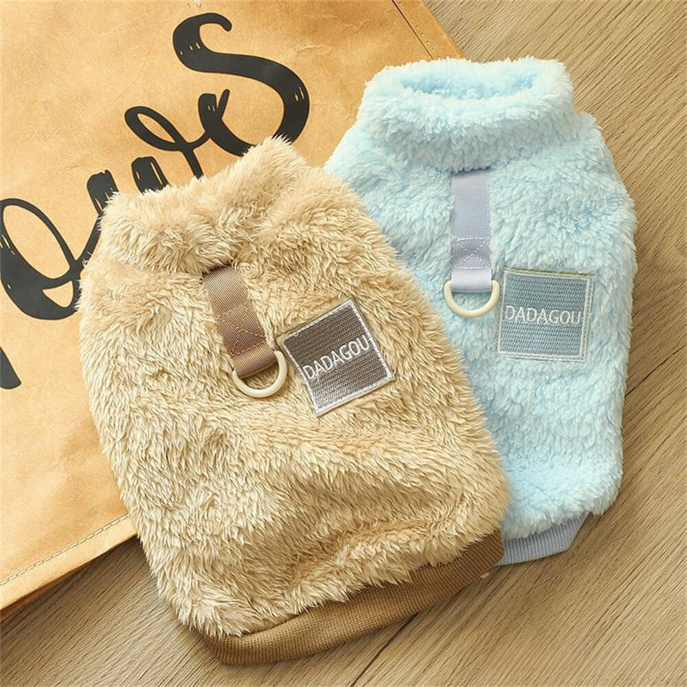 Comfortable and Stylish Fuzzy Dog Vest - Perfect for Winter Walks - Image 6