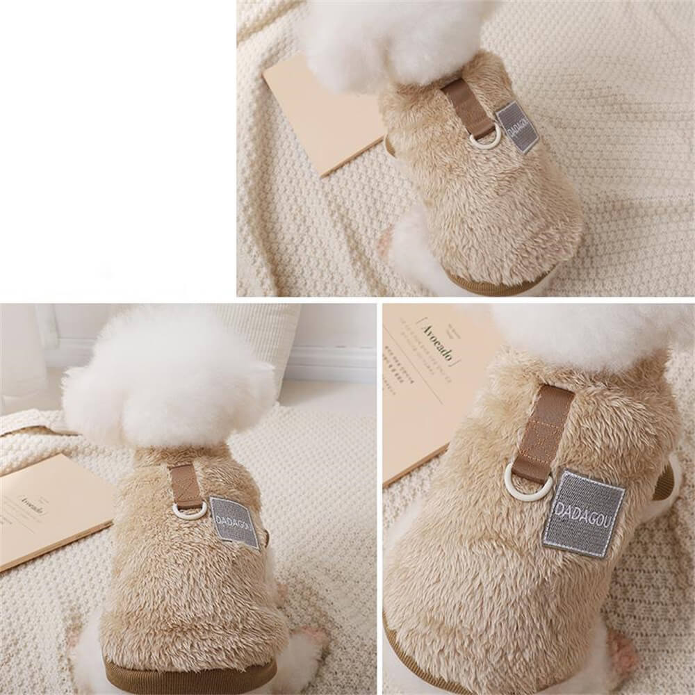 Comfortable and Stylish Fuzzy Dog Vest - Perfect for Winter Walks - Image 8