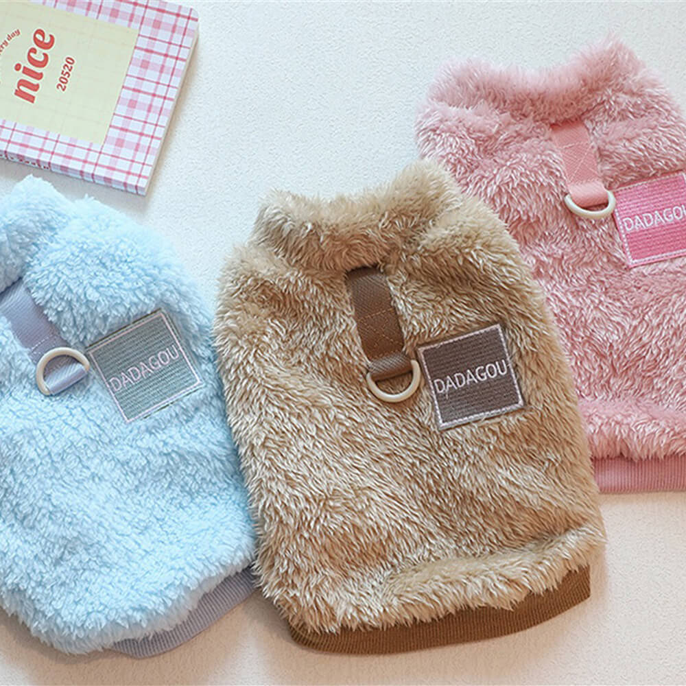 Comfortable and Stylish Fuzzy Dog Vest - Perfect for Winter Walks - Image 9