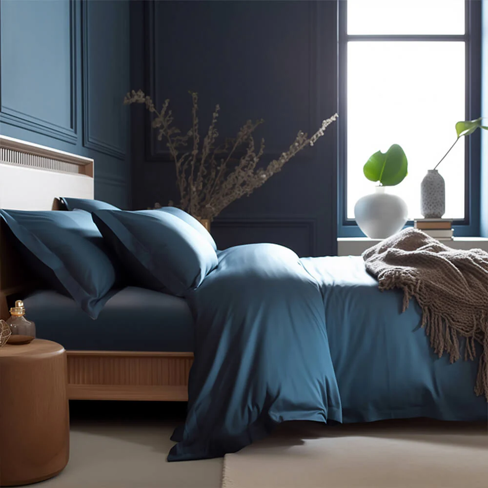 Comfortable Luxury Sateen 100% Bamboo Duvet Cover Bed Sheet Set - Image 12