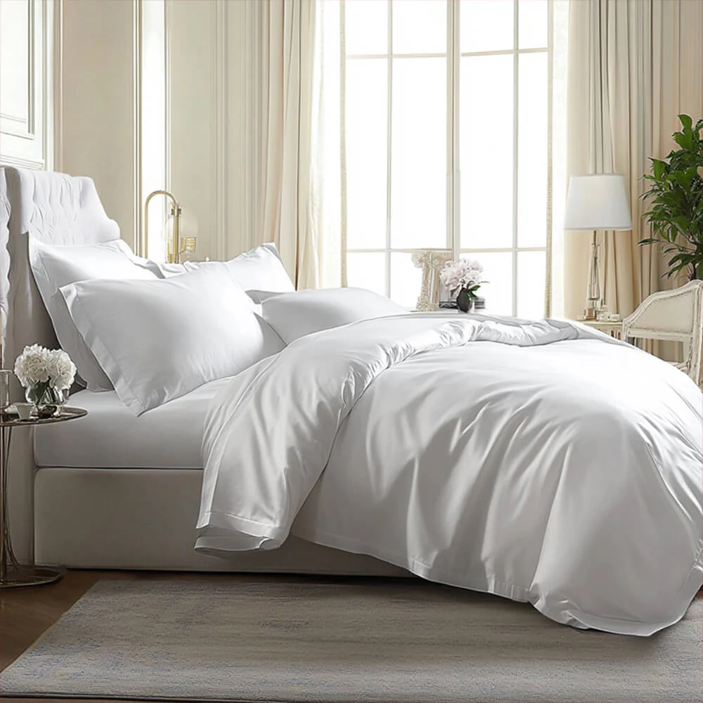 Comfortable Luxury Sateen 100% Bamboo Duvet Cover Bed Sheet Set - Image 13