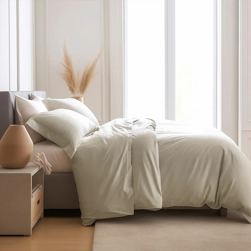 Comfortable Luxury Sateen 100% Bamboo Duvet Cover Bed Sheet Set - Image 14