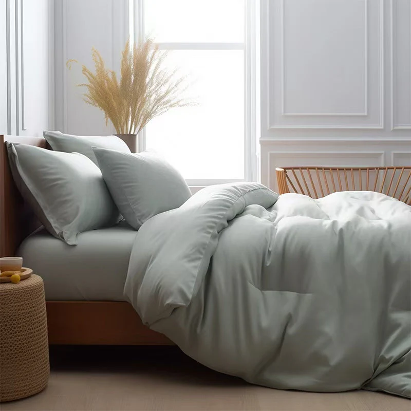 Comfortable Luxury Sateen 100% Bamboo Duvet Cover Bed Sheet Set - Image 2