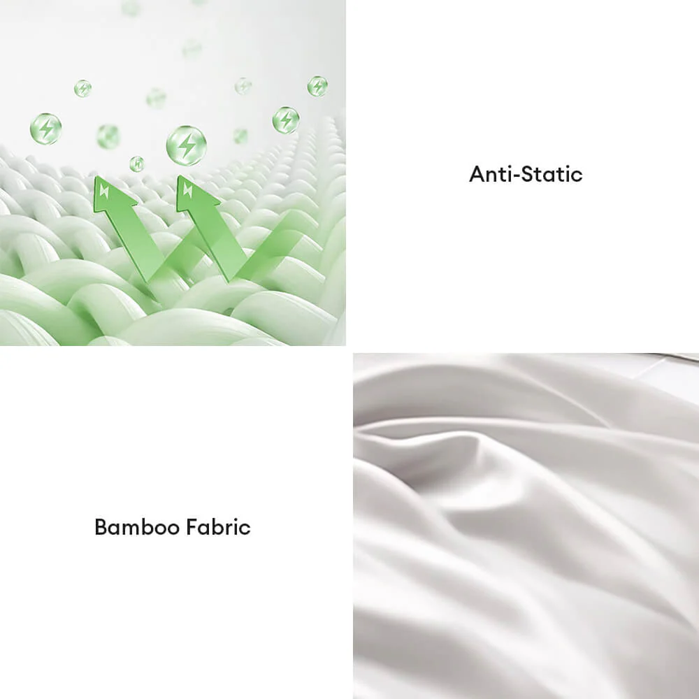 Comfortable Luxury Sateen 100% Bamboo Duvet Cover Bed Sheet Set - Image 4