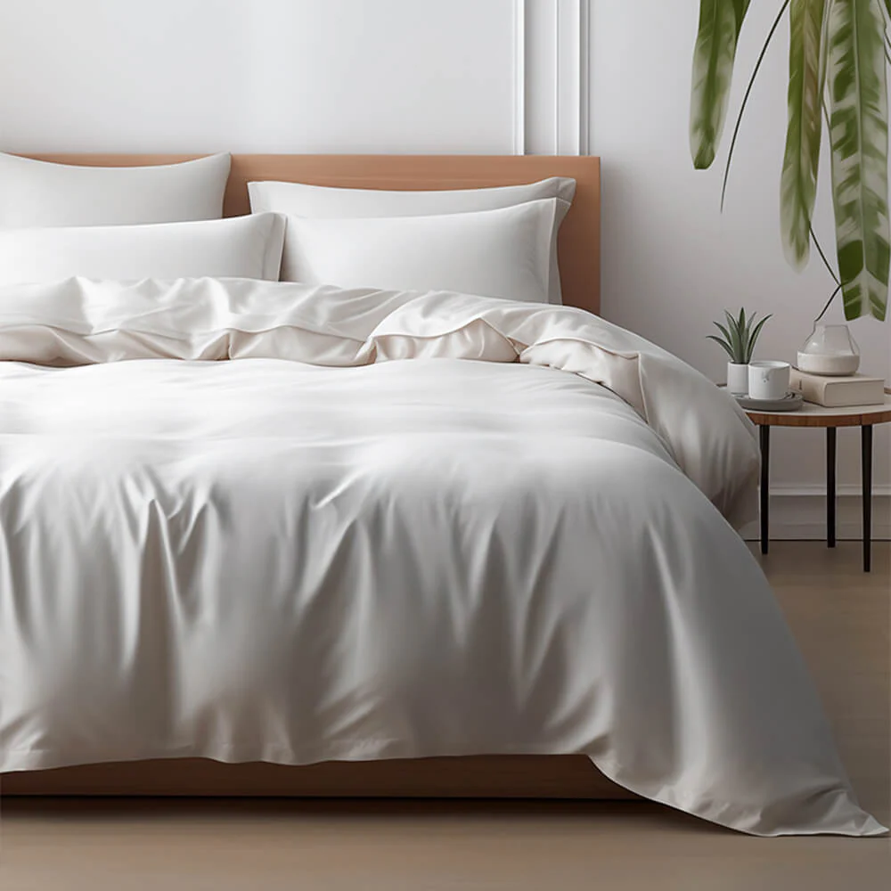 Comfortable Luxury Sateen 100% Bamboo Duvet Cover Bed Sheet Set - Image 6