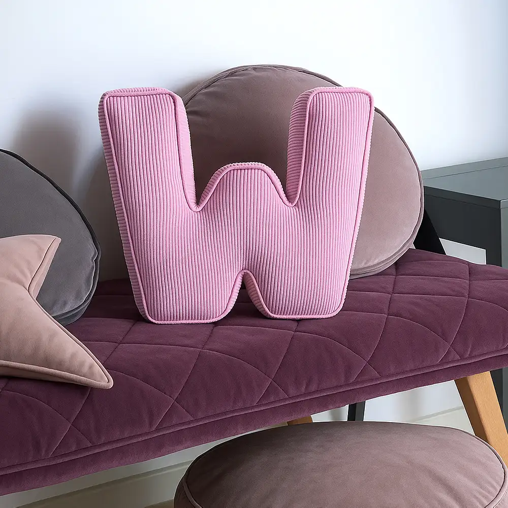 Corduroy Soft Hugging Letter Sofa Pillow - Image 3