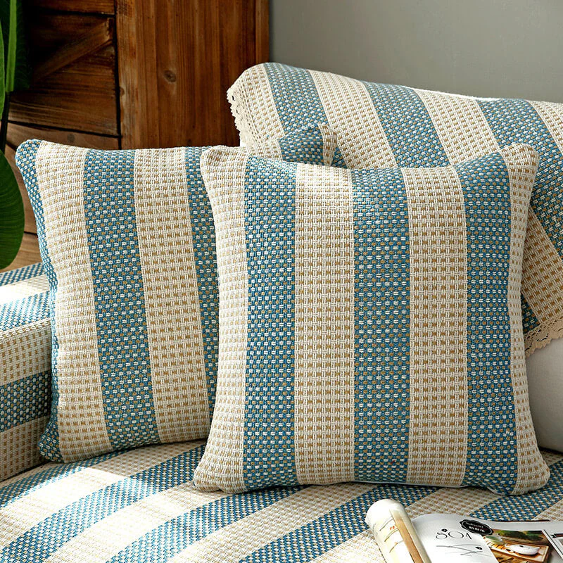 Cotton Linen Stripe Anti-scratch Furniture Protector Couch Cover - Image 5