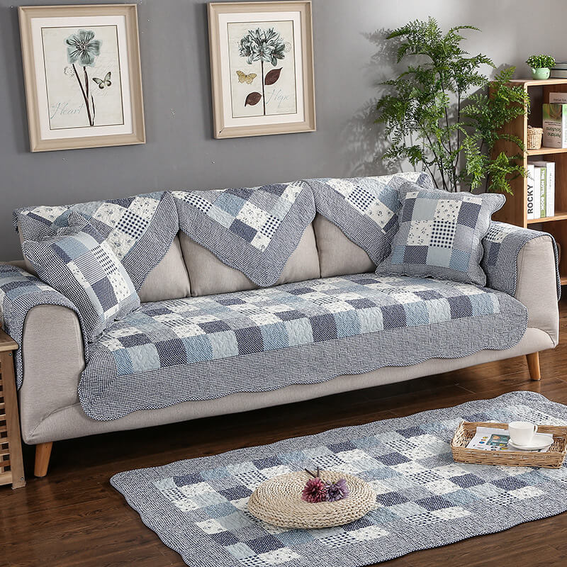 Cotton Quilted Washable Non-slip Couch Cover - Image 3