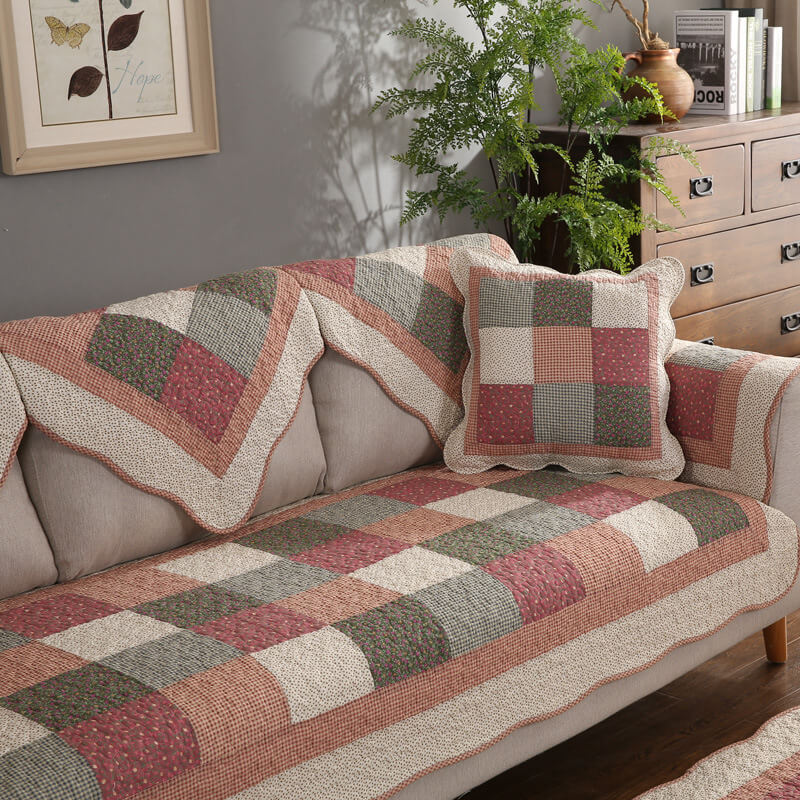 Cotton Quilted Washable Non-slip Couch Cover - Image 4