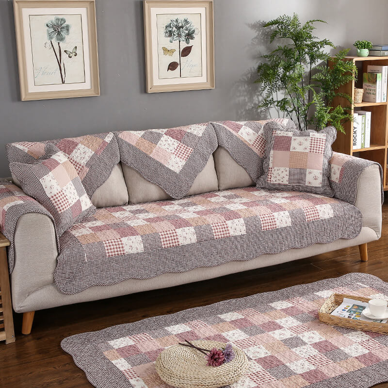 Cotton Quilted Washable Non-slip Couch Cover - Image 9