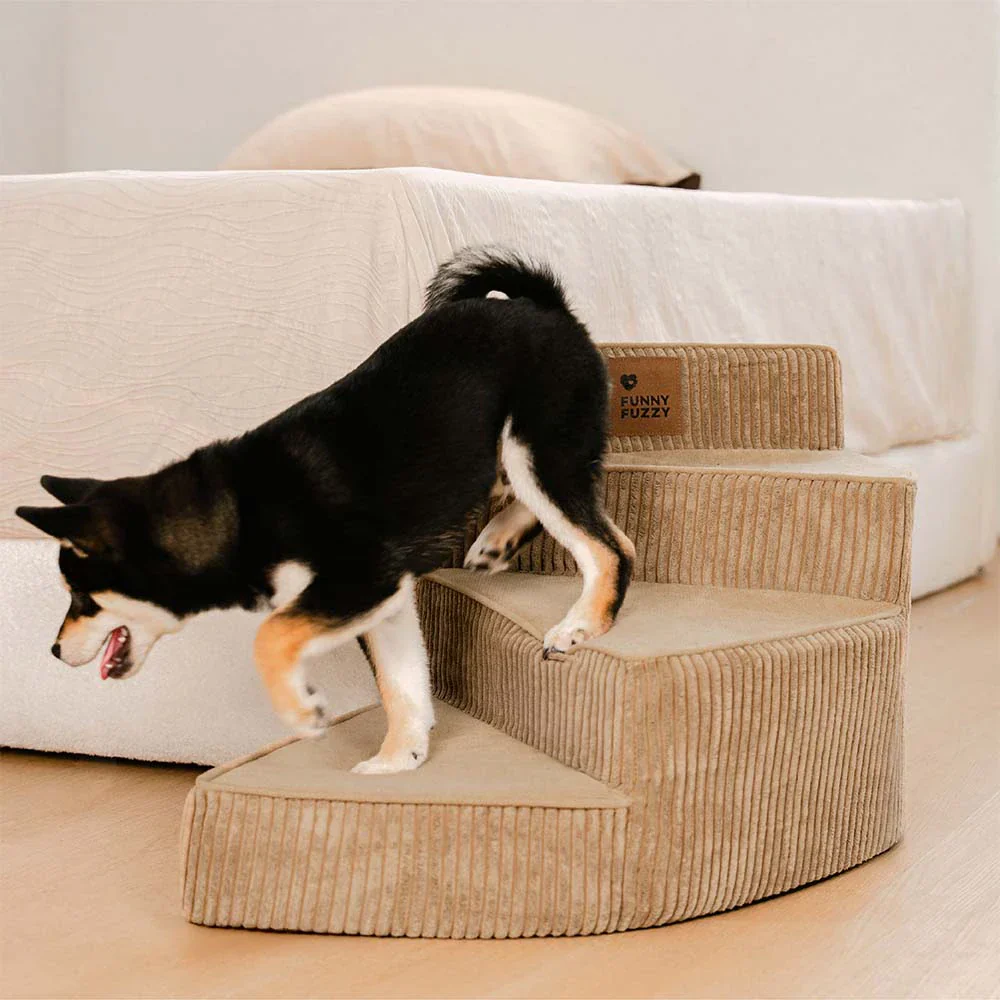 Cozy Corduroy Joint-Friendly Removable Spiral Pet Stairs - CreamyStep - Image 10